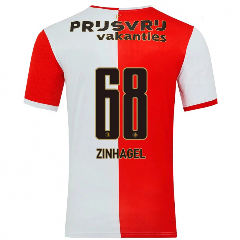Danxen Uomo Maglia Jivayno Zinhagel #68 Rosso Bianco Kit Gara Home 2025/26 Maglietta