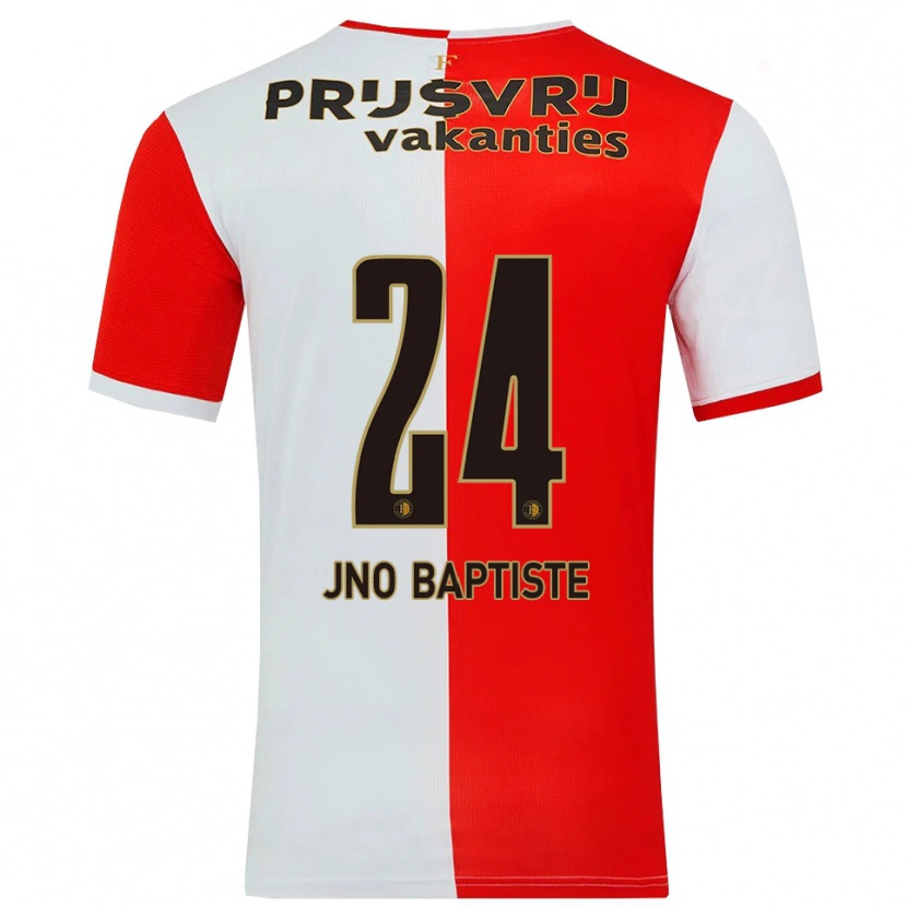 Danxen Uomo Maglia Bridget Jno Baptiste #24 Rosso Bianco Kit Gara Home 2025/26 Maglietta