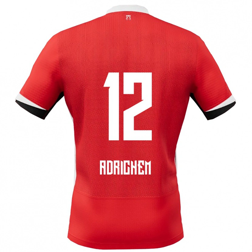 Danxen Uomo Maglia Mees Adrichem #12 Rosso Bianco Kit Gara Home 2025/26 Maglietta