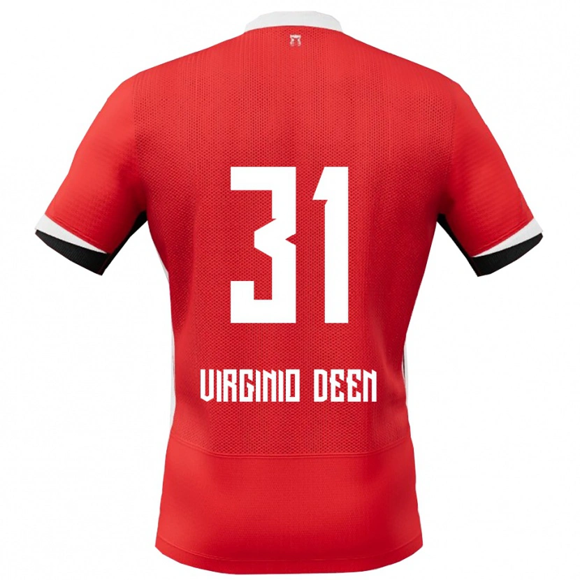 Danxen Uomo Maglia Daniël Virginio Deen #31 Rosso Bianco Kit Gara Home 2025/26 Maglietta