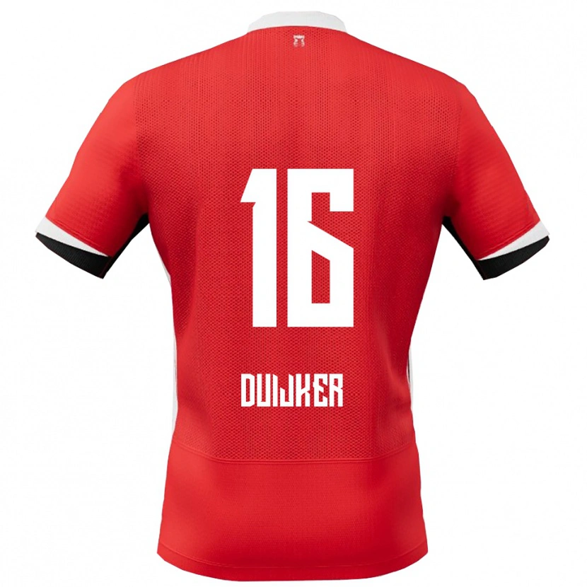 Danxen Uomo Maglia Jaycen Duijker #16 Rosso Bianco Kit Gara Home 2025/26 Maglietta