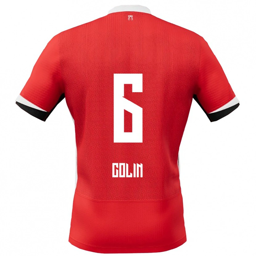 Danxen Uomo Maglia Isa Colin #6 Rosso Bianco Kit Gara Home 2025/26 Maglietta