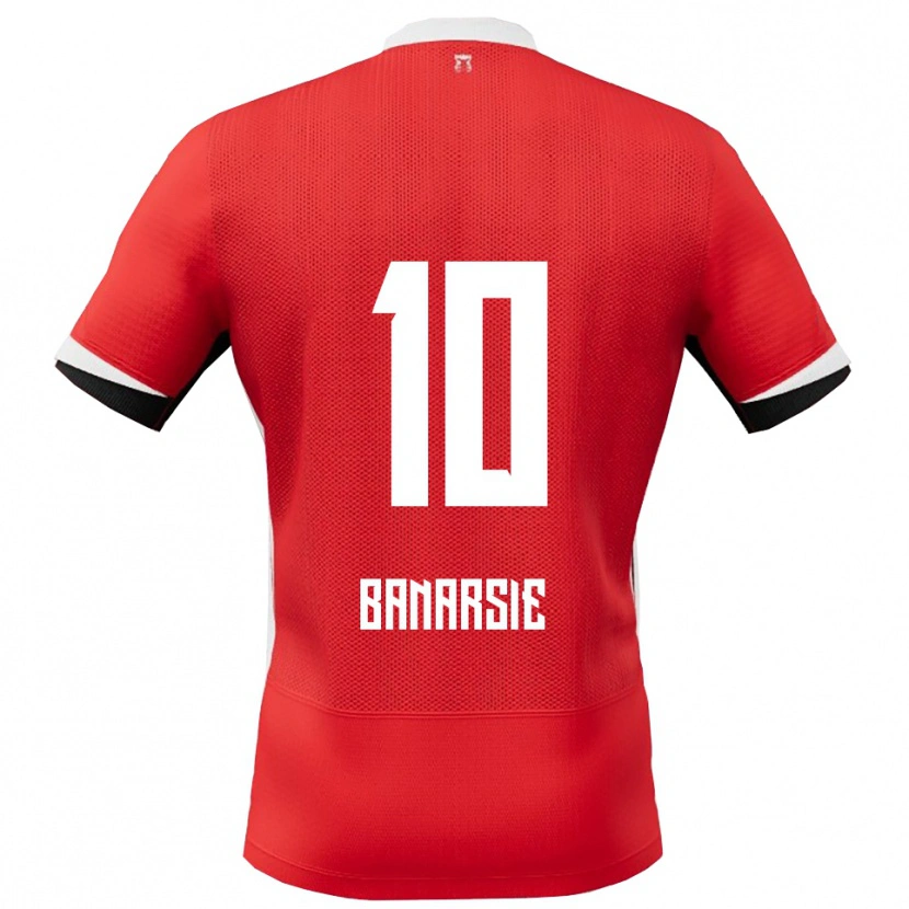 Danxen Uomo Maglia Amy Banarsie #10 Rosso Bianco Kit Gara Home 2025/26 Maglietta