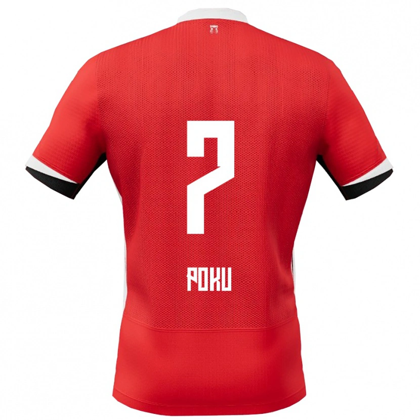 Danxen Uomo Maglia Ernest Poku #7 Rosso Bianco Kit Gara Home 2025/26 Maglietta