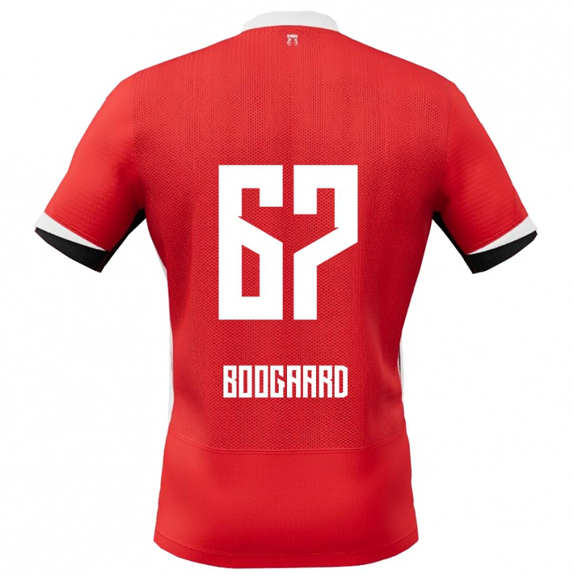 Danxen Uomo Maglia Kasper Boogaard #67 Rosso Bianco Kit Gara Home 2025/26 Maglietta