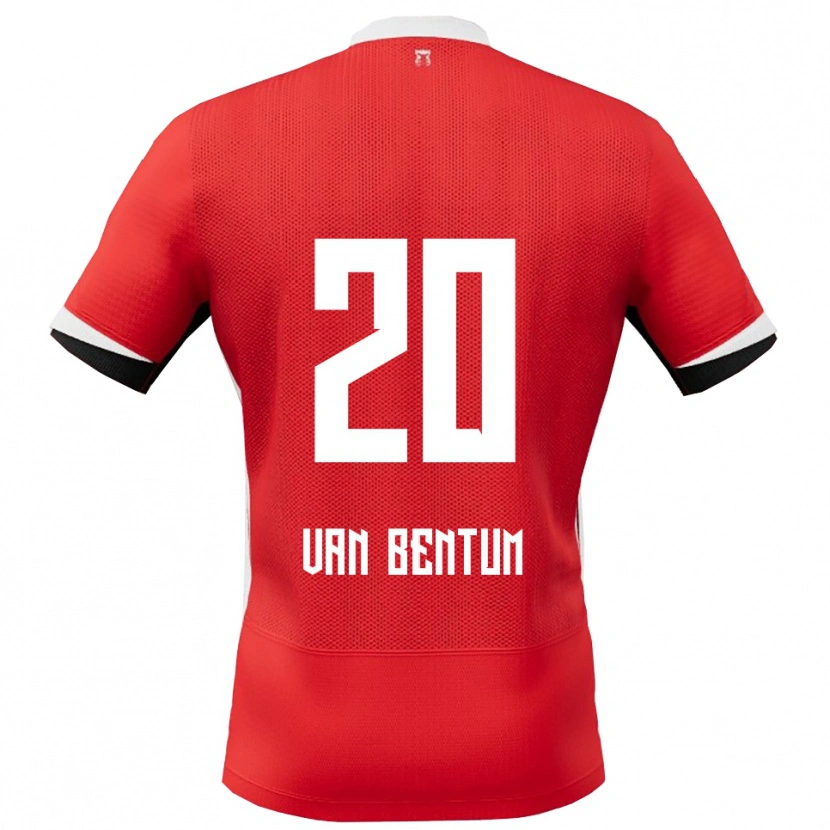 Danxen Uomo Maglia Mirte Van Bentum #20 Rosso Bianco Kit Gara Home 2025/26 Maglietta