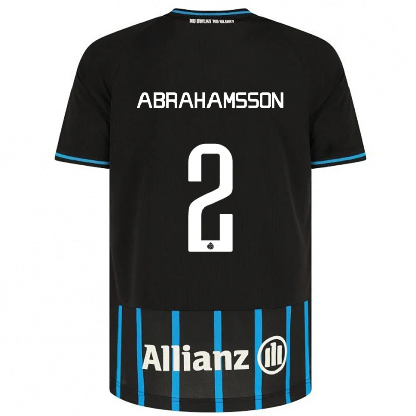 Danxen Uomo Maglia Sejde Abrahamsson #2 Nero Blu Kit Gara Home 2025/26 Maglietta