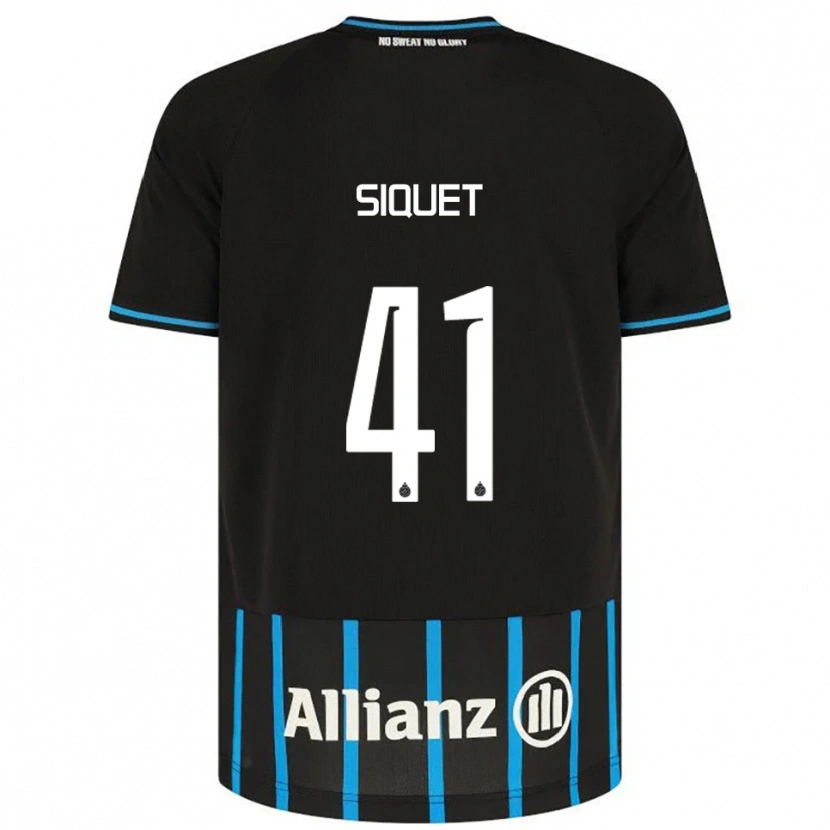 Danxen Uomo Maglia Hugo Siquet #41 Nero Blu Kit Gara Home 2025/26 Maglietta