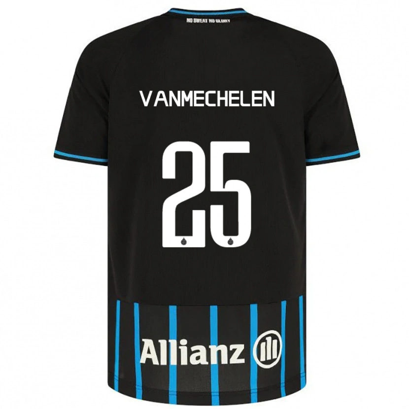 Danxen Uomo Maglia Davinia Vanmechelen #25 Nero Blu Kit Gara Home 2025/26 Maglietta