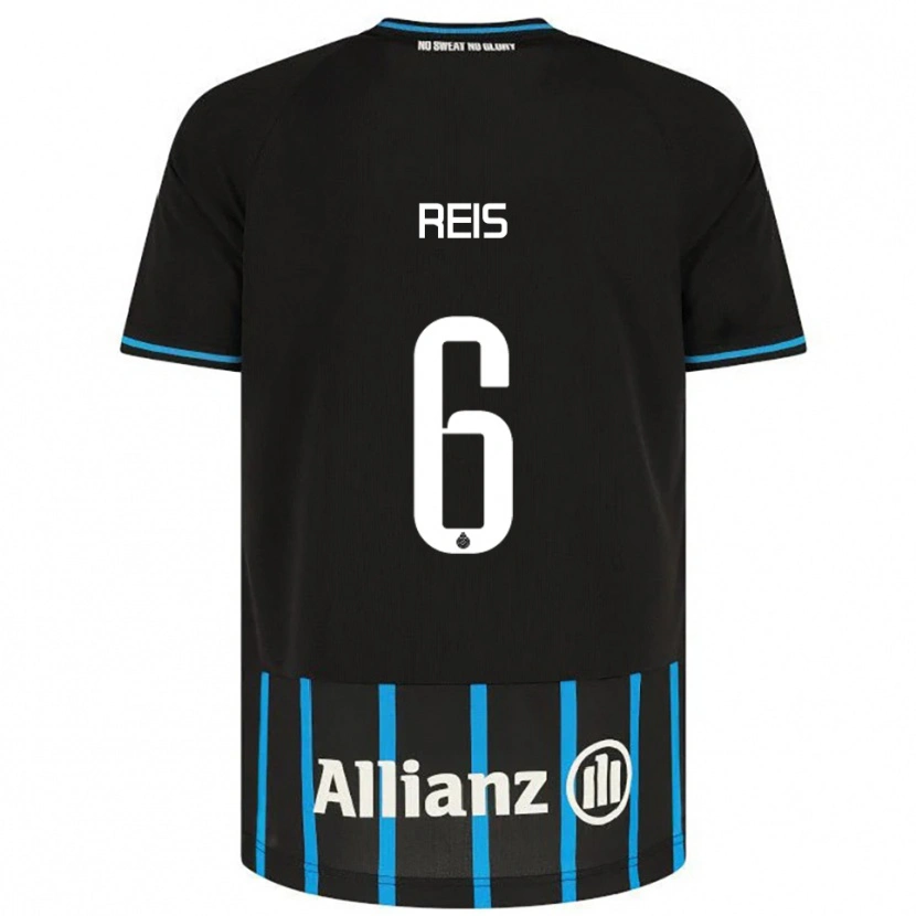 Danxen Uomo Maglia Ludovit Reis #6 Nero Blu Kit Gara Home 2025/26 Maglietta