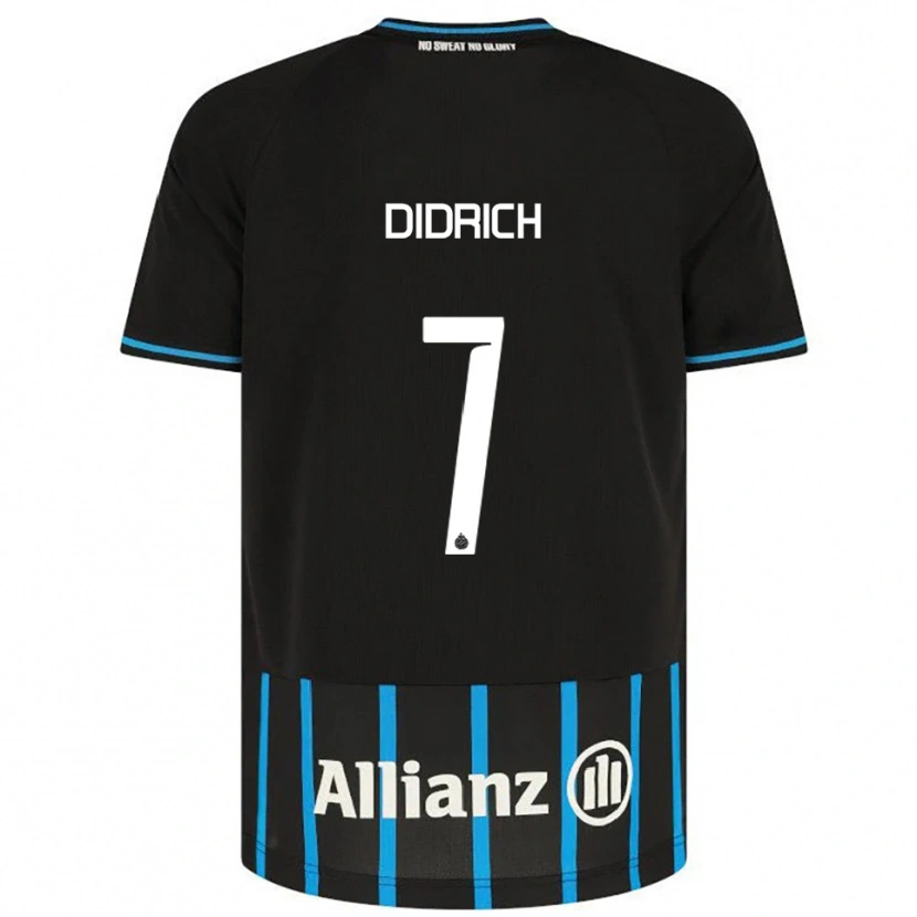 Danxen Uomo Maglia Brian Didrich #7 Nero Blu Kit Gara Home 2025/26 Maglietta