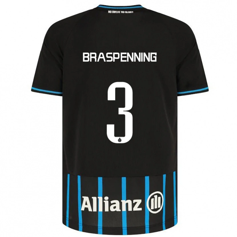 Danxen Uomo Maglia Daan Braspenning #3 Nero Blu Kit Gara Home 2025/26 Maglietta