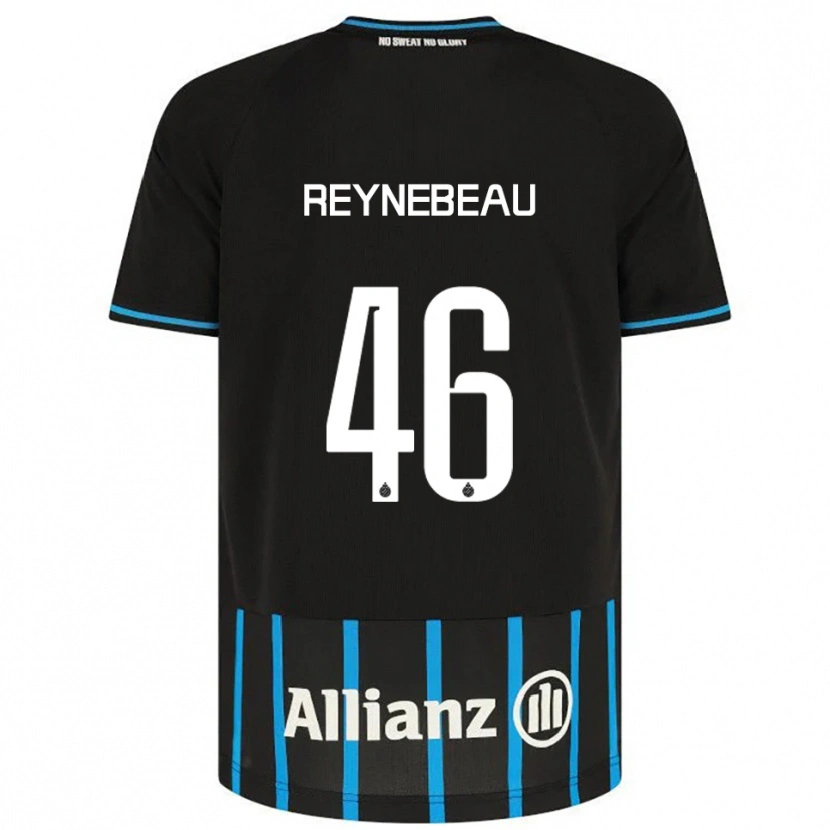 Danxen Uomo Maglia Clementine Reynebeau #46 Nero Blu Kit Gara Home 2025/26 Maglietta