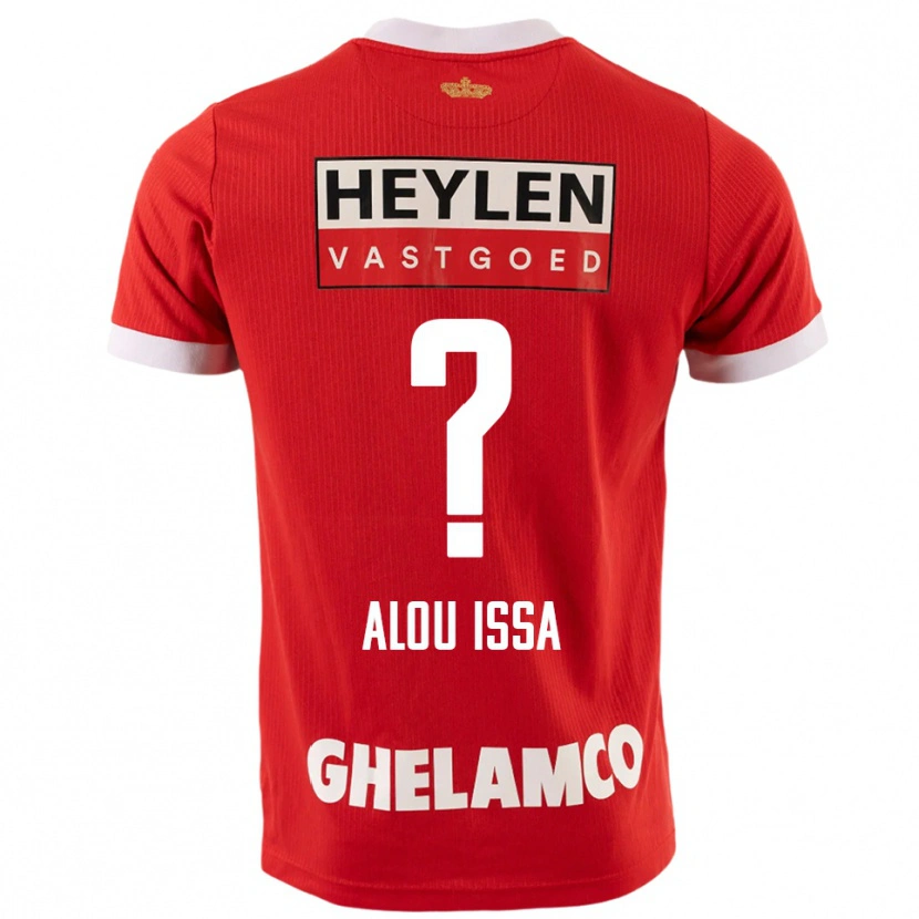 Danxen Uomo Maglia Benjamin Alou Issa #0 Rosso Bianco Kit Gara Home 2025/26 Maglietta