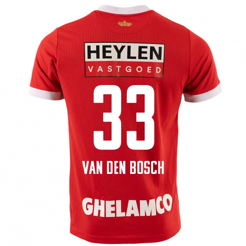 Danxen Uomo Maglia Zeno Van Den Bosch #33 Rosso Bianco Kit Gara Home 2025/26 Maglietta