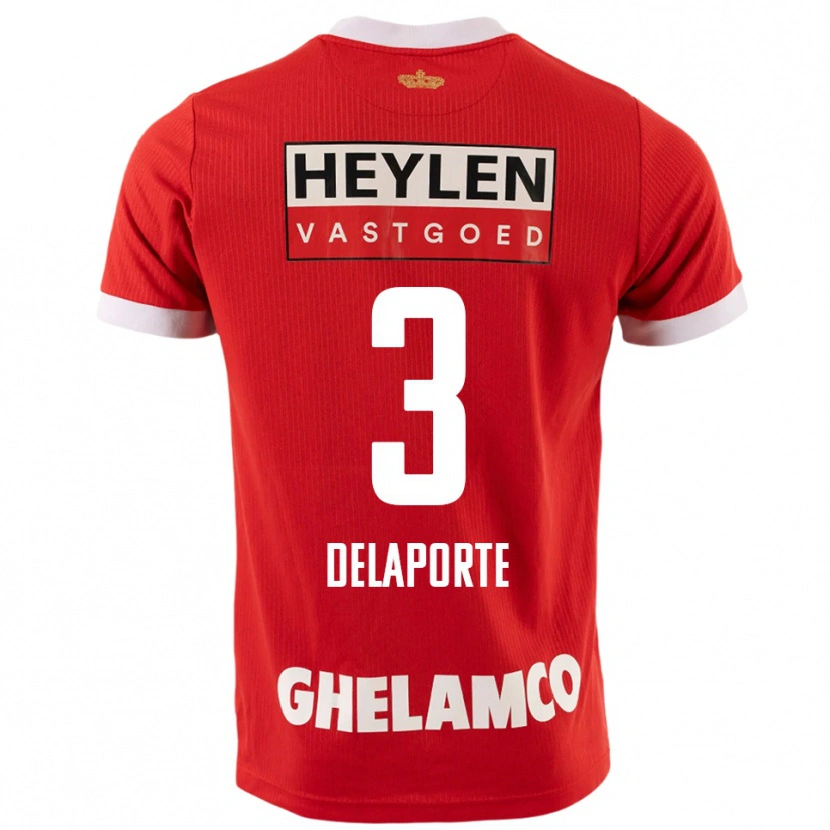 Danxen Uomo Maglia Kyano Delaporte #3 Rosso Bianco Kit Gara Home 2025/26 Maglietta