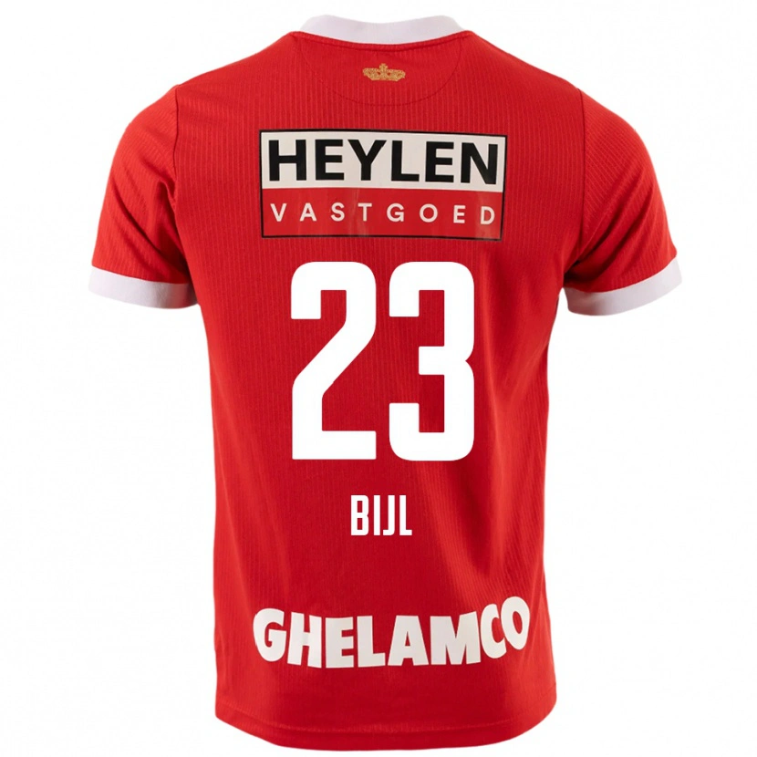 Danxen Uomo Maglia Glenn Bijl #23 Rosso Bianco Kit Gara Home 2025/26 Maglietta