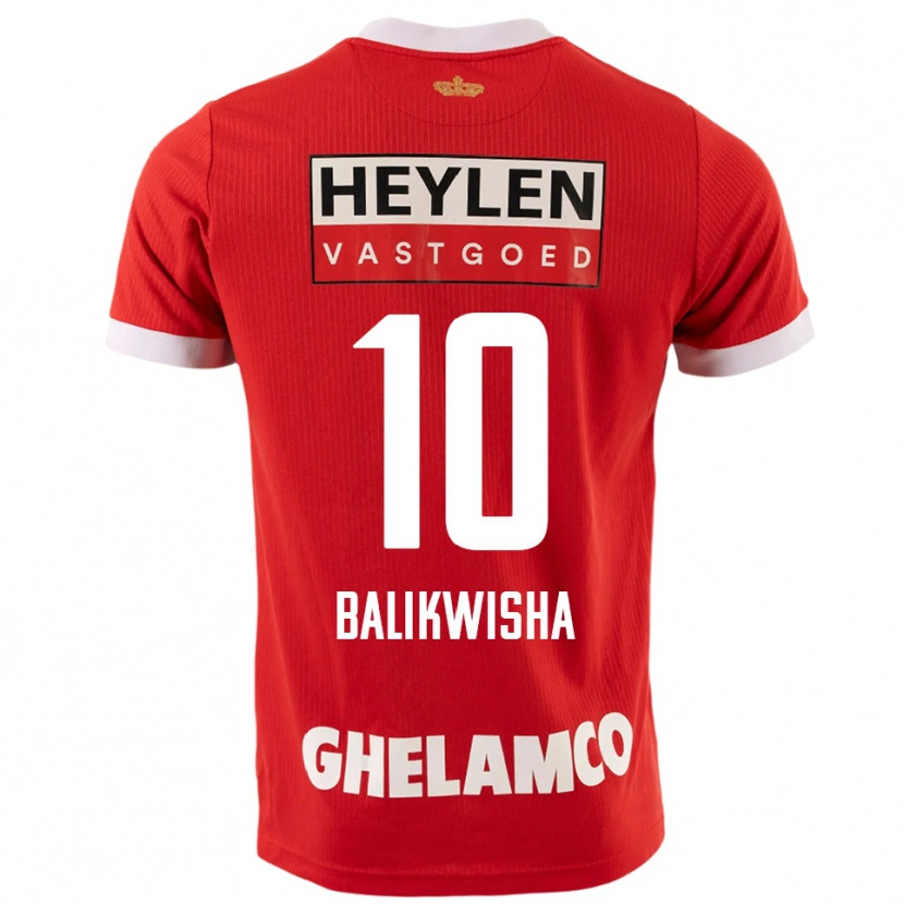 Danxen Uomo Maglia Michel-Ange Balikwisha #10 Rosso Bianco Kit Gara Home 2025/26 Maglietta