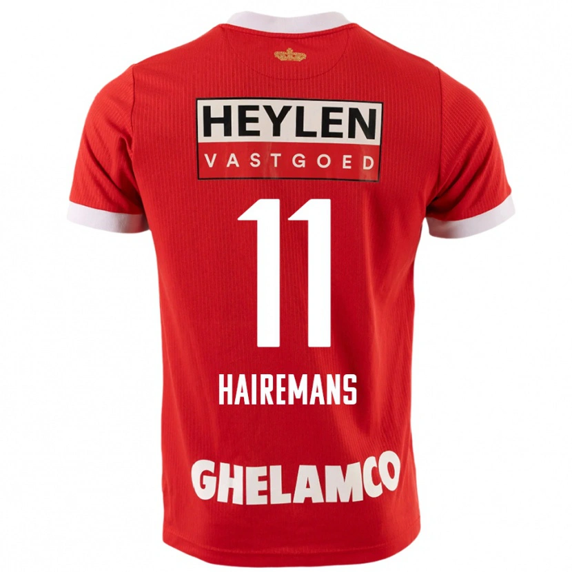 Danxen Uomo Maglia Geoffry Hairemans #11 Rosso Bianco Kit Gara Home 2025/26 Maglietta