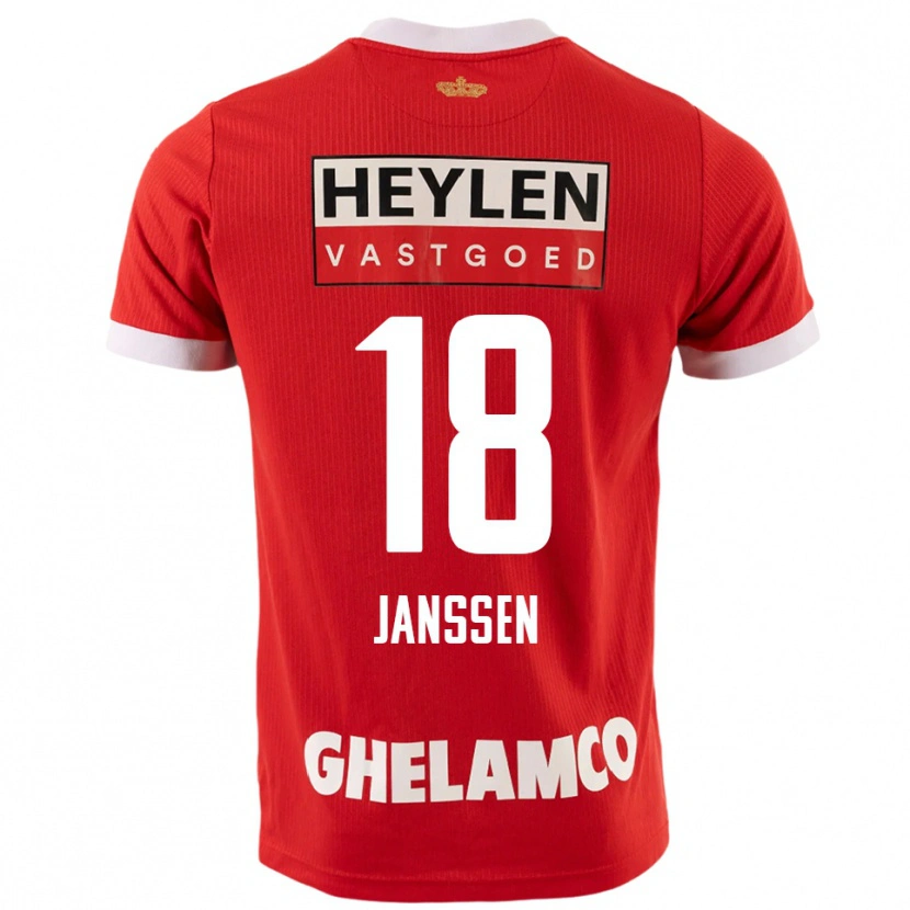Danxen Uomo Maglia Vincent Janssen #18 Rosso Bianco Kit Gara Home 2025/26 Maglietta