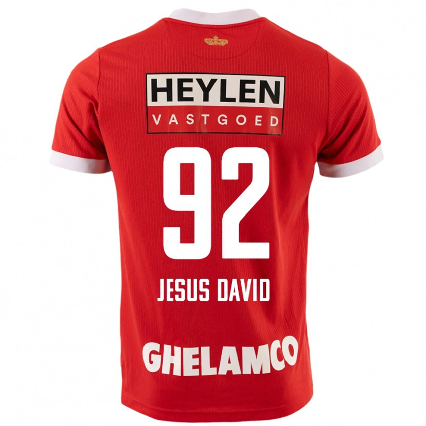 Danxen Uomo Maglia Gabriel Jesus David #92 Rosso Bianco Kit Gara Home 2025/26 Maglietta