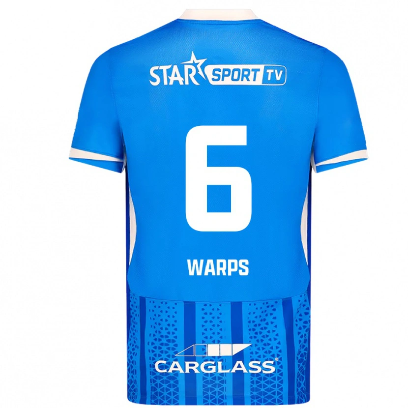 Danxen Uomo Maglia Isa Warps #6 Blu Bianco Kit Gara Home 2025/26 Maglietta