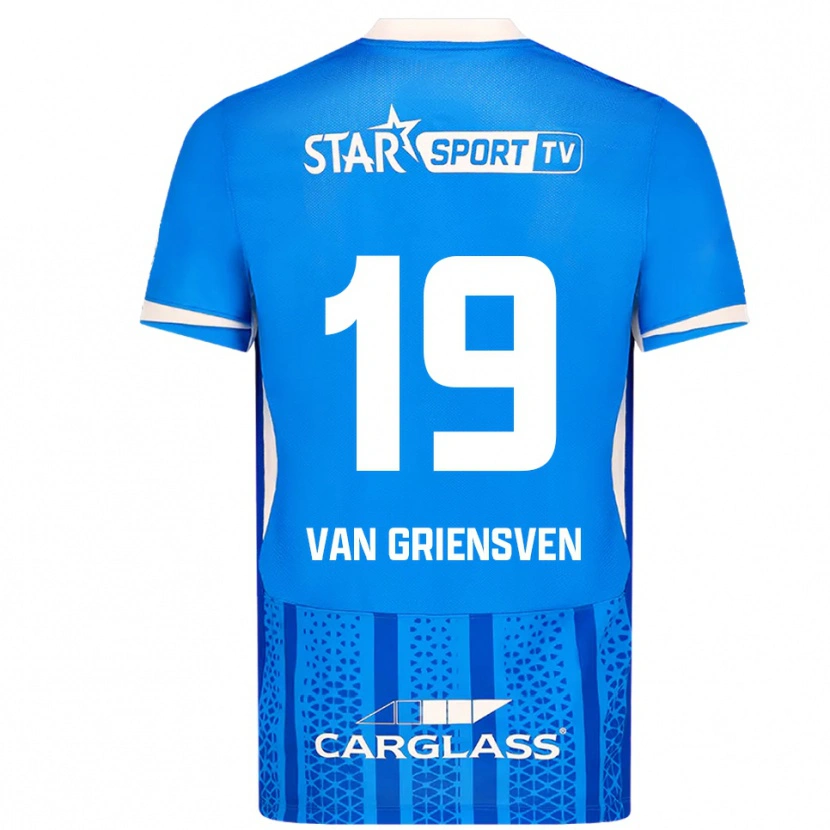 Danxen Uomo Maglia Evy Van Griensven #19 Blu Bianco Kit Gara Home 2025/26 Maglietta