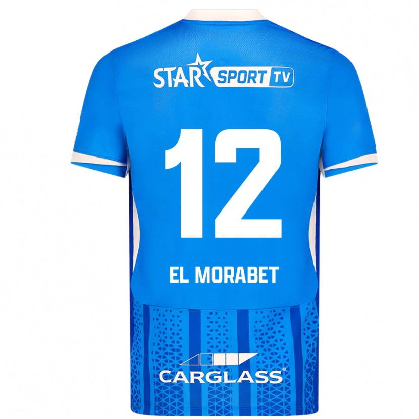 Danxen Uomo Maglia Sami El Morabet #12 Blu Bianco Kit Gara Home 2025/26 Maglietta
