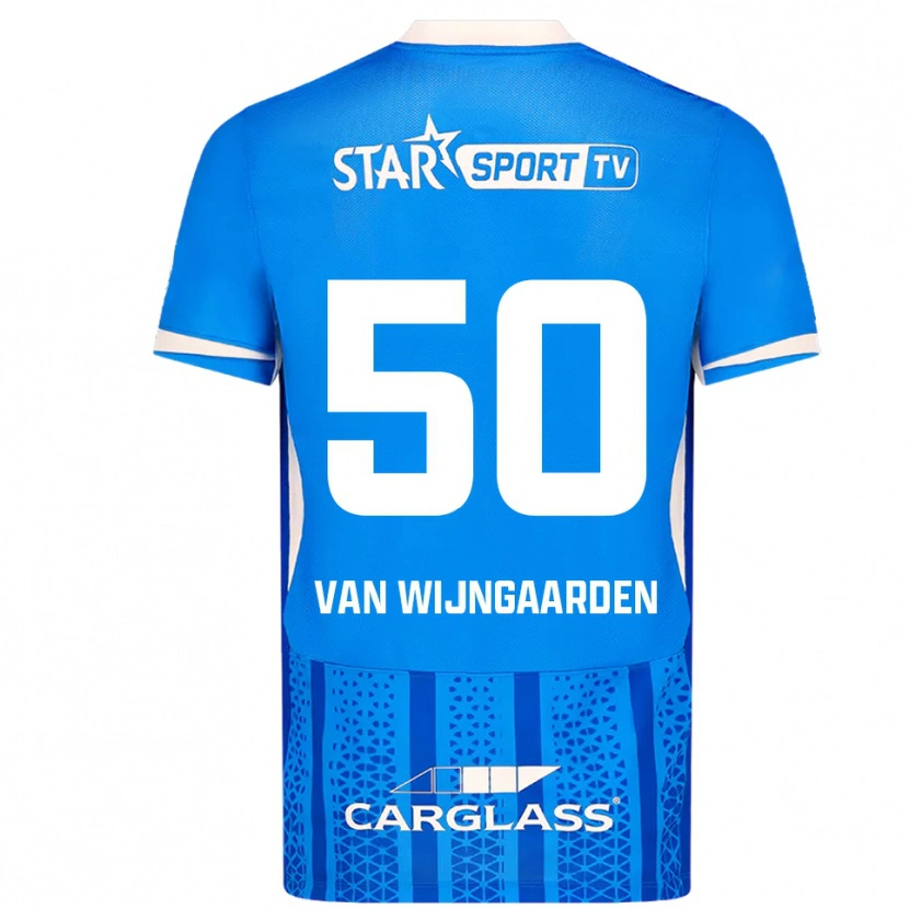 Danxen Uomo Maglia Maren Van Wijngaarden #50 Blu Bianco Kit Gara Home 2025/26 Maglietta