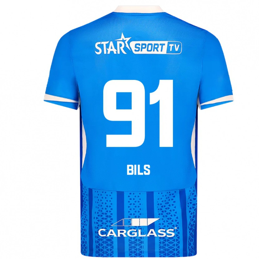 Danxen Uomo Maglia Elise Bils #91 Blu Bianco Kit Gara Home 2025/26 Maglietta