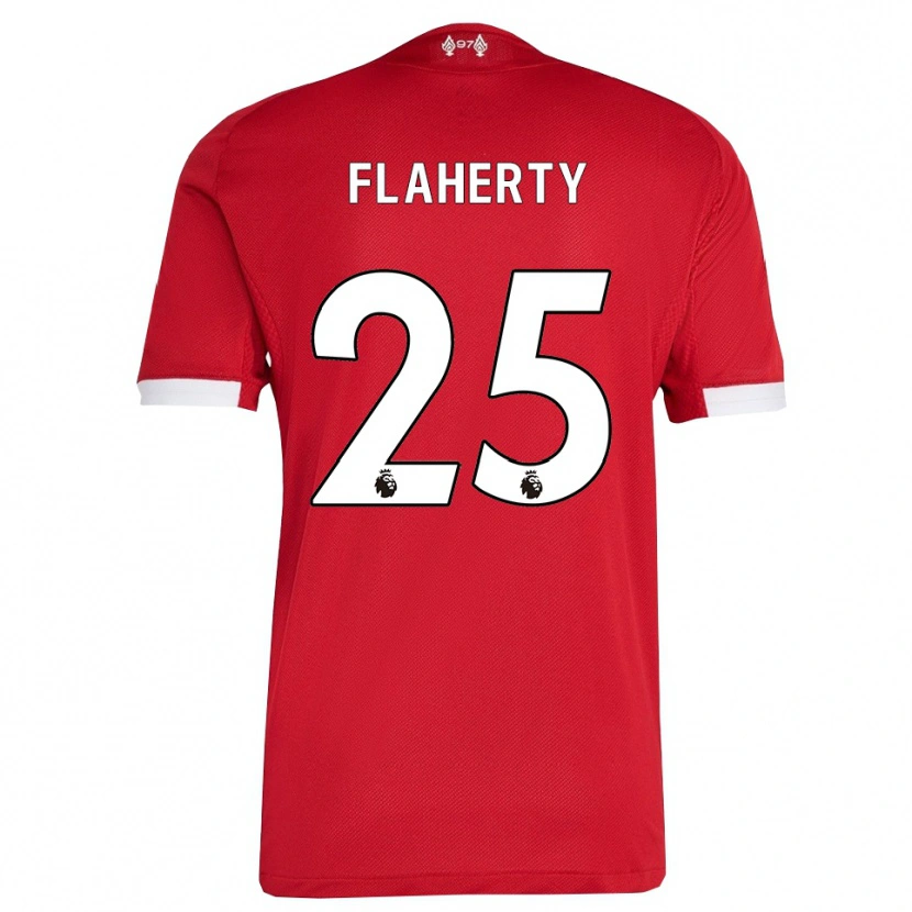 Danxen Uomo Maglia Gilly Flaherty #25 Rosso Bianco Kit Gara Home 2025/26 Maglietta