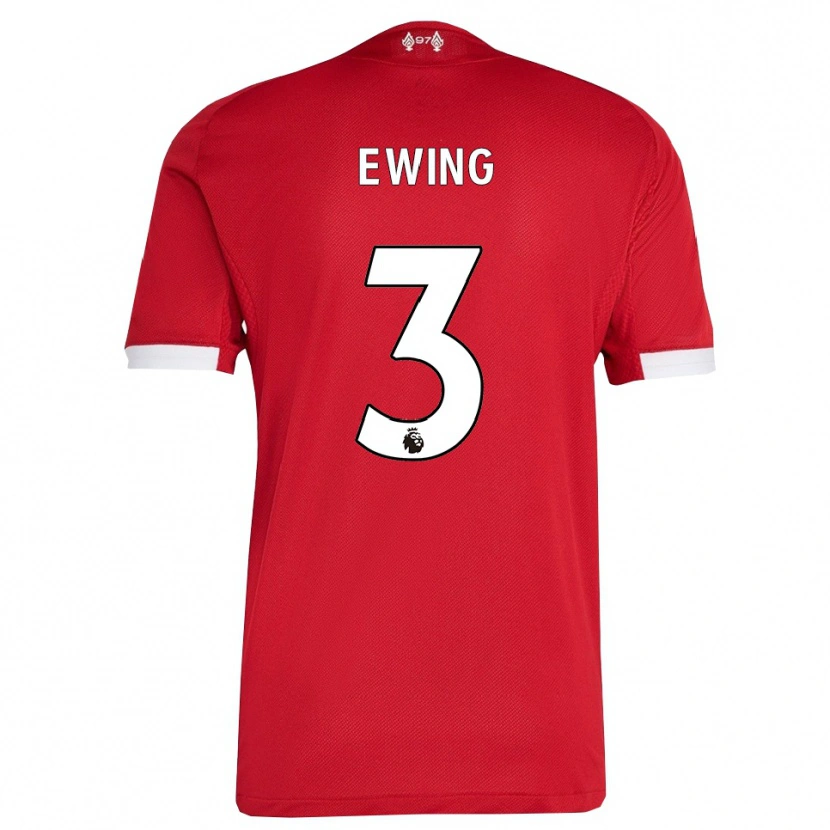 Danxen Uomo Maglia Clae Ewing #3 Rosso Bianco Kit Gara Home 2025/26 Maglietta