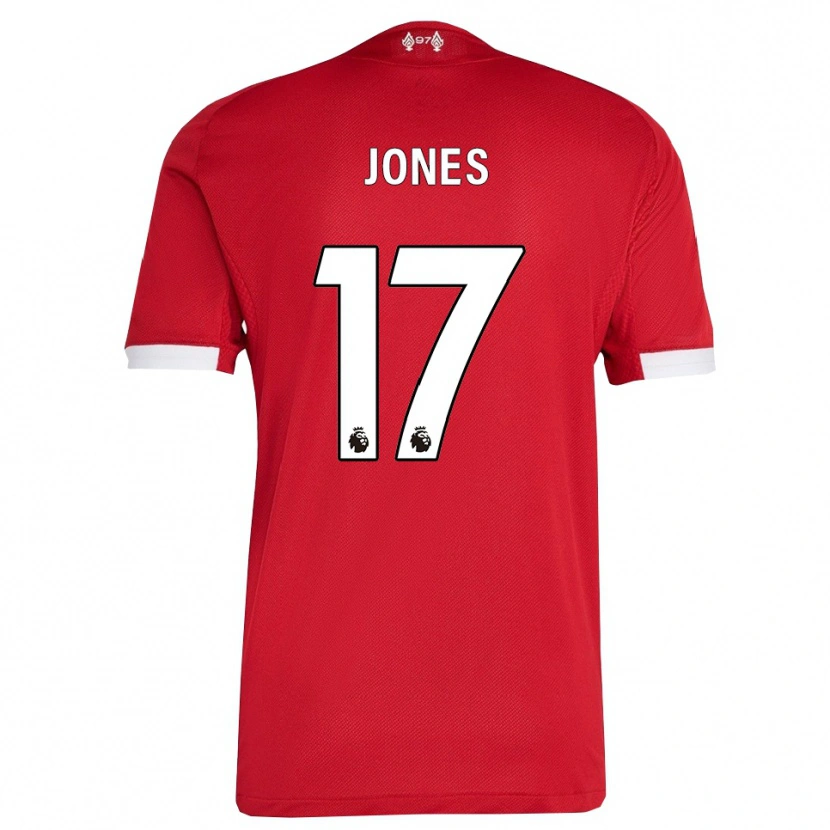 Danxen Uomo Maglia Curtis Jones #17 Rosso Bianco Kit Gara Home 2025/26 Maglietta
