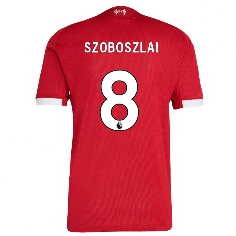 Danxen Uomo Maglia Dominik Szoboszlai #8 Rosso Bianco Kit Gara Home 2025/26 Maglietta