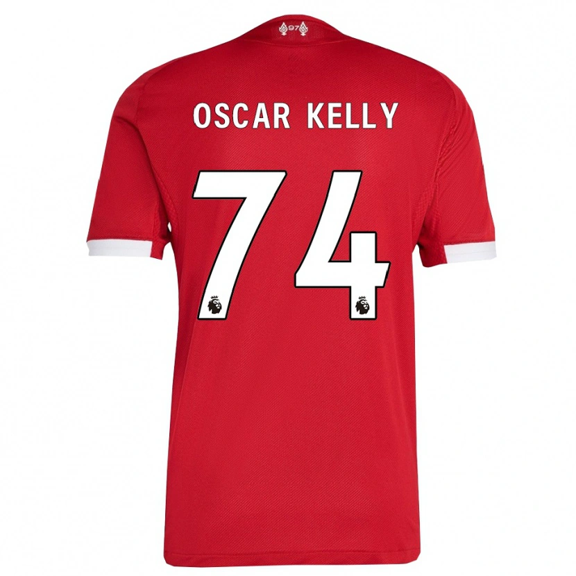 Danxen Uomo Maglia Oscar Kelly #74 Rosso Bianco Kit Gara Home 2025/26 Maglietta