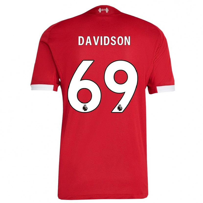 Danxen Uomo Maglia Josh Davidson #69 Rosso Bianco Kit Gara Home 2025/26 Maglietta