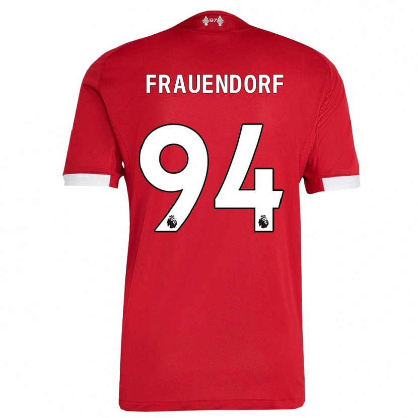Danxen Uomo Maglia Melkamu Frauendorf #94 Rosso Bianco Kit Gara Home 2025/26 Maglietta