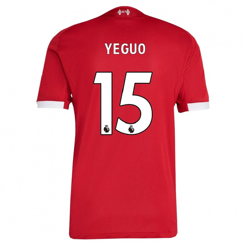 Danxen Uomo Maglia Aiden Yeguo #15 Rosso Bianco Kit Gara Home 2025/26 Maglietta