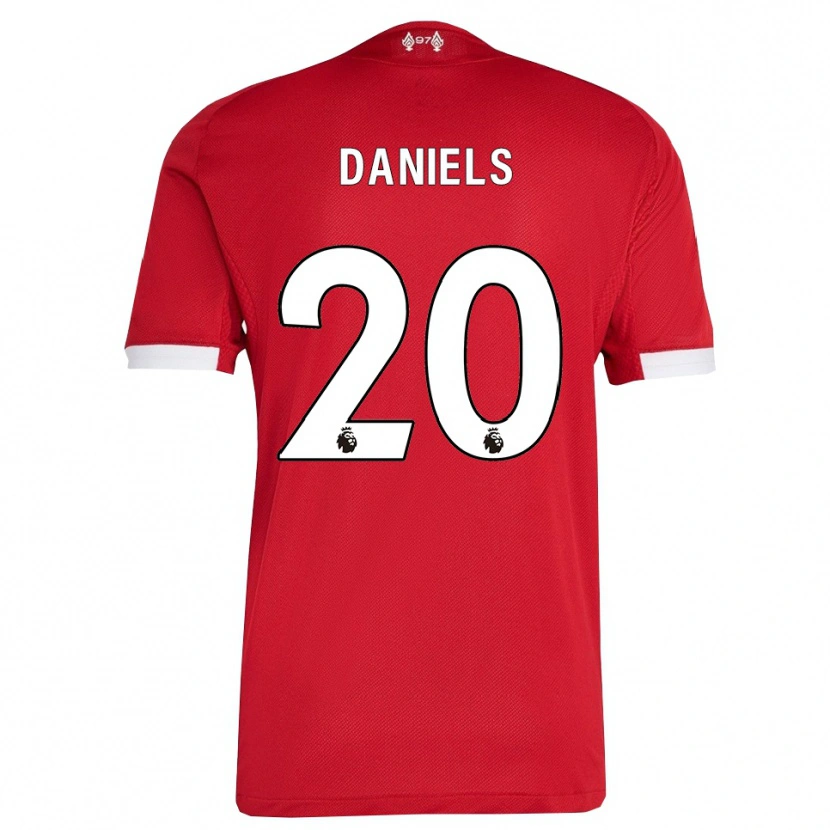 Danxen Uomo Maglia Yana Daniels #20 Rosso Bianco Kit Gara Home 2025/26 Maglietta