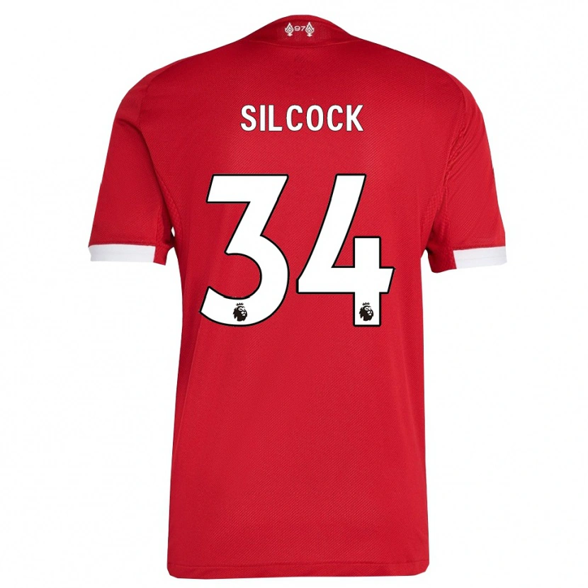 Danxen Uomo Maglia Hannah Silcock #34 Rosso Bianco Kit Gara Home 2025/26 Maglietta