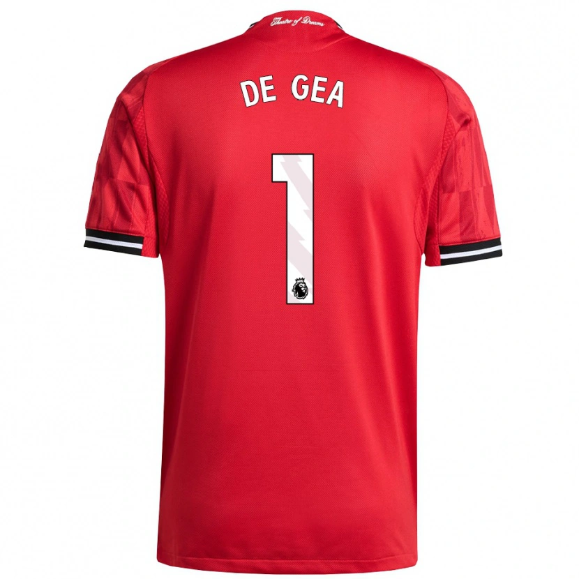 Danxen Uomo Maglia David De Gea #1 Rosso Nero Bianco Kit Gara Home 2025/26 Maglietta