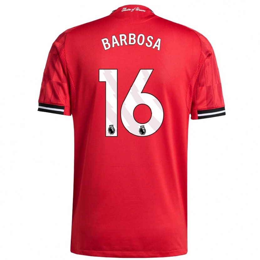 Danxen Uomo Maglia Neithan Barbosa #16 Rosso Nero Bianco Kit Gara Home 2025/26 Maglietta