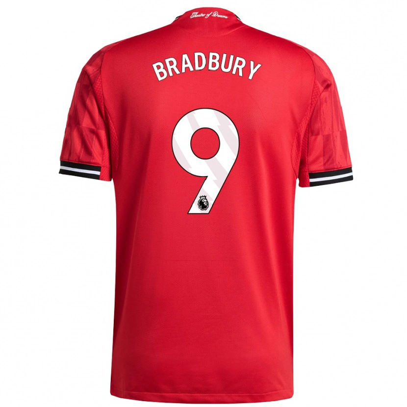 Danxen Uomo Maglia Louie Bradbury #9 Rosso Nero Bianco Kit Gara Home 2025/26 Maglietta