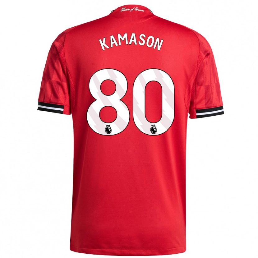 Danxen Uomo Maglia Jaydan Kamason #80 Rosso Nero Bianco Kit Gara Home 2025/26 Maglietta