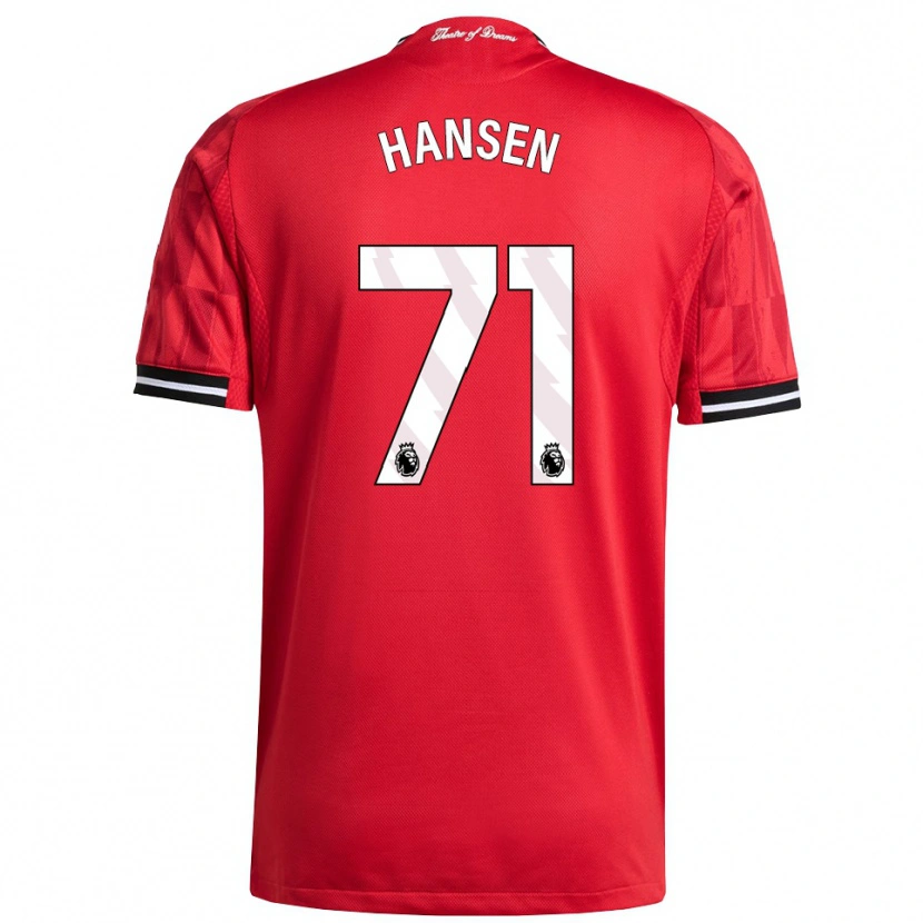 Danxen Uomo Maglia Isak Hansen-Aaroen #71 Rosso Nero Bianco Kit Gara Home 2025/26 Maglietta
