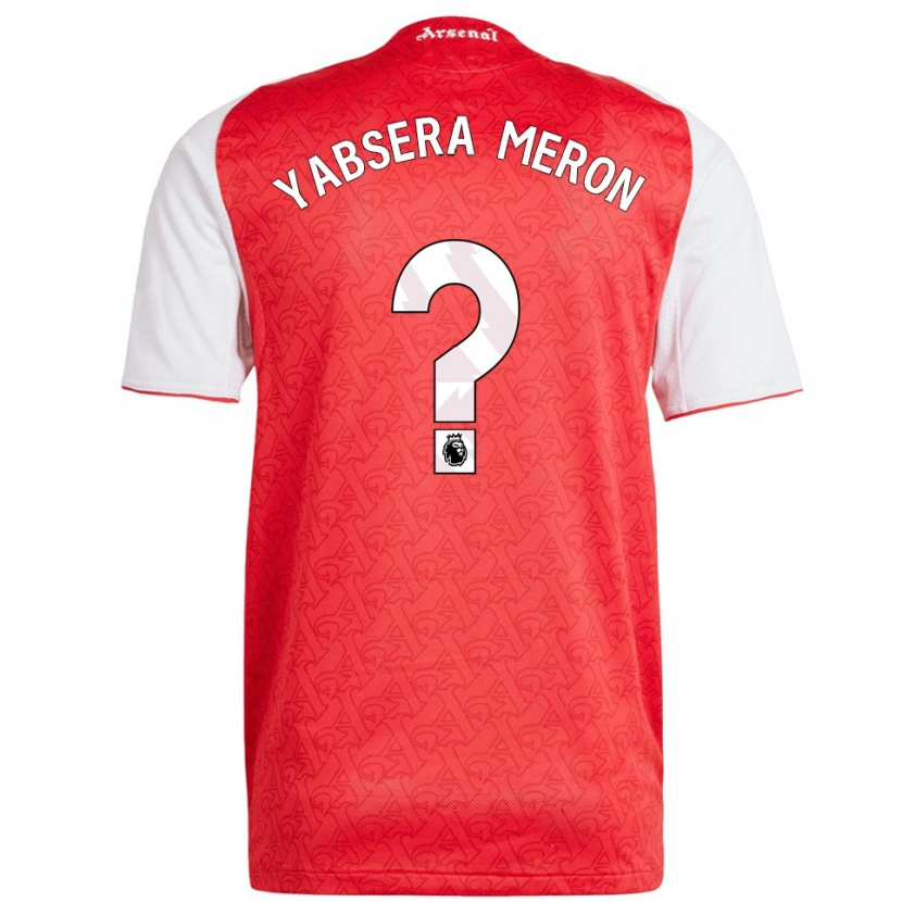 Danxen Uomo Maglia Yabsera Meron #0 Rosso Bianco Kit Gara Home 2025/26 Maglietta