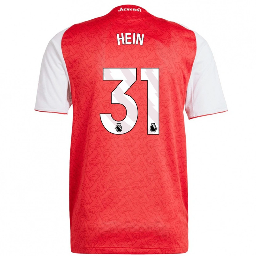 Danxen Uomo Maglia Karl Hein #31 Rosso Bianco Kit Gara Home 2025/26 Maglietta