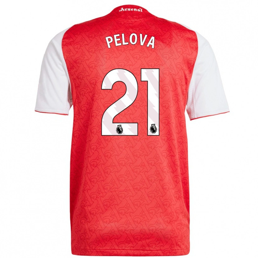 Danxen Uomo Maglia Victoria Pelova #21 Rosso Bianco Kit Gara Home 2025/26 Maglietta