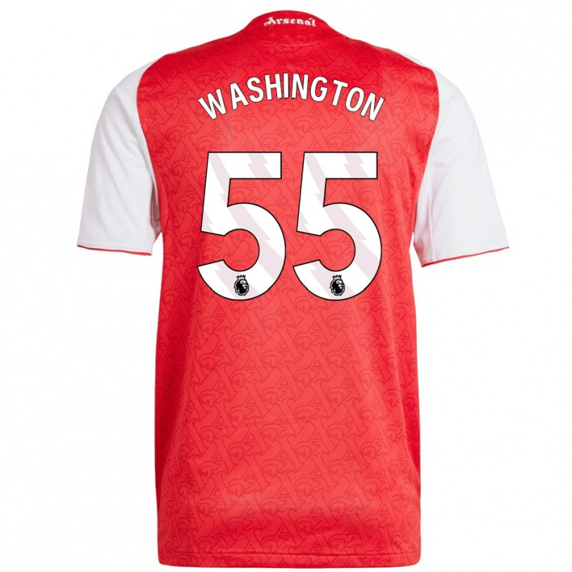 Danxen Uomo Maglia Marcell Washington #55 Rosso Bianco Kit Gara Home 2025/26 Maglietta