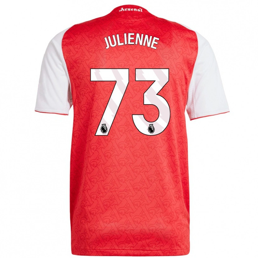 Danxen Uomo Maglia Theo Julienne #73 Rosso Bianco Kit Gara Home 2025/26 Maglietta